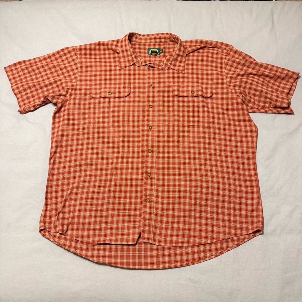 Cabela's Orange Checkered Casual Shirt